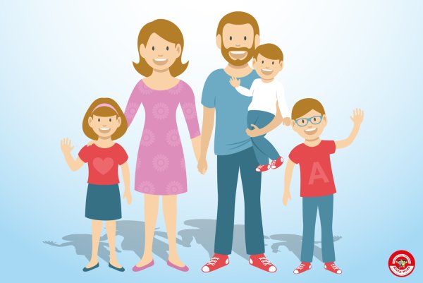 Иллюстрации с изображением семьи