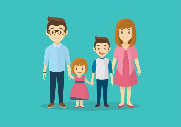 Родители и дети вектор