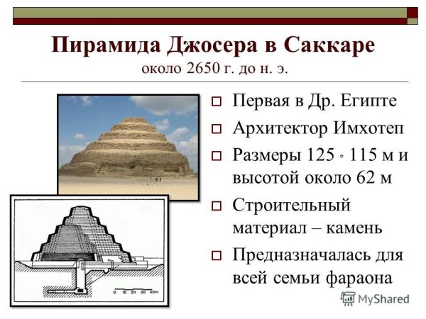 Пирамида Джосера, древнее царство 28-нач 22 в. до н.э. 2