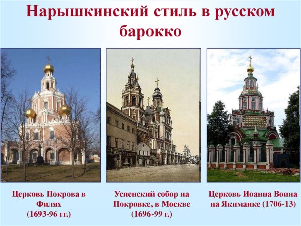 Церковь Покрова в Филях нарышкинское Барокко