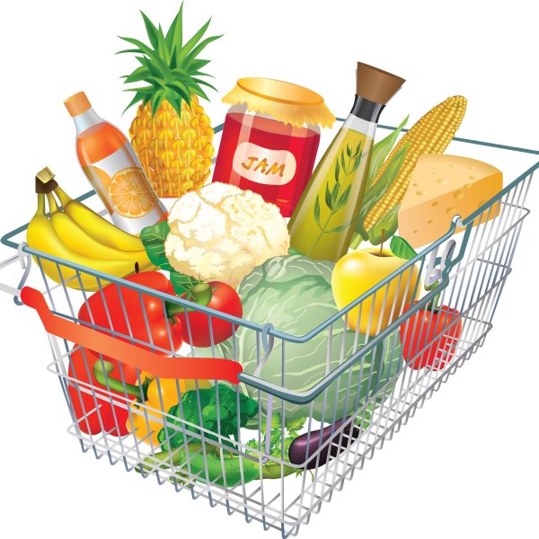 Корзина продуктов без фона