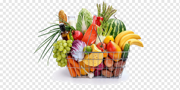 Корзина с продуктами вектор