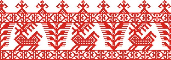 Олень в народной вышивке