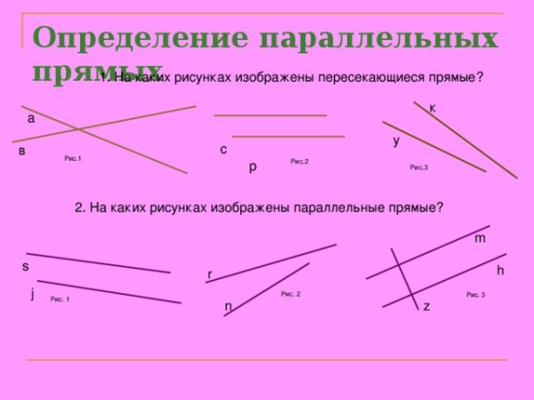 Углы при 2 параллельных прямых и секущей