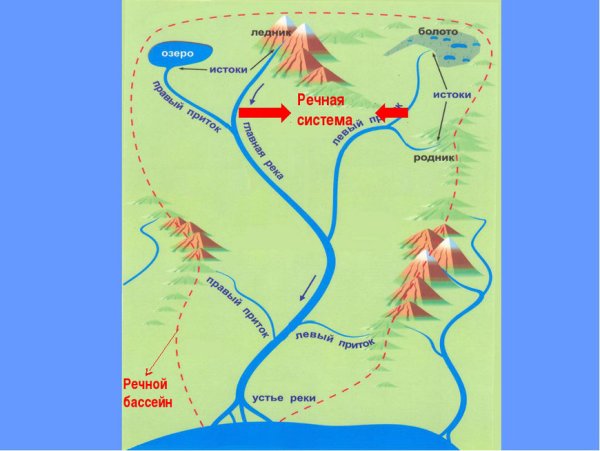 Схема реки Исток русло Устье