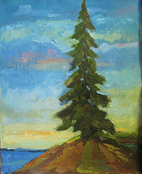 Ель в живописи маслом