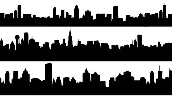 Силуэты домов города
