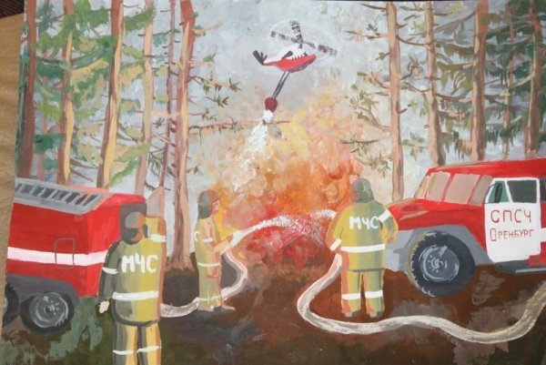 Детский рисунок спасатель