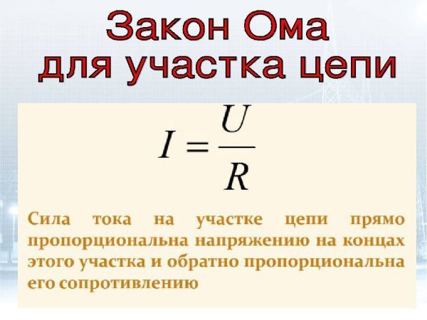 Сила тока закон Ома