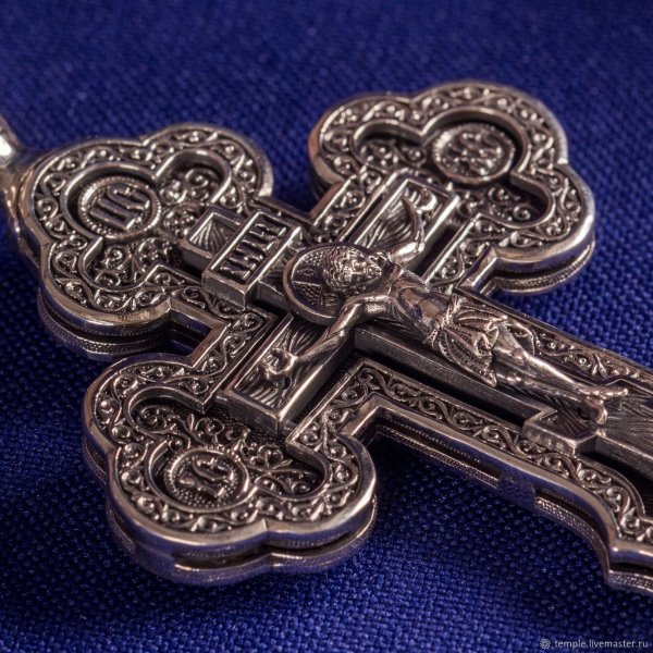 Крест мужской серебро Отче наш