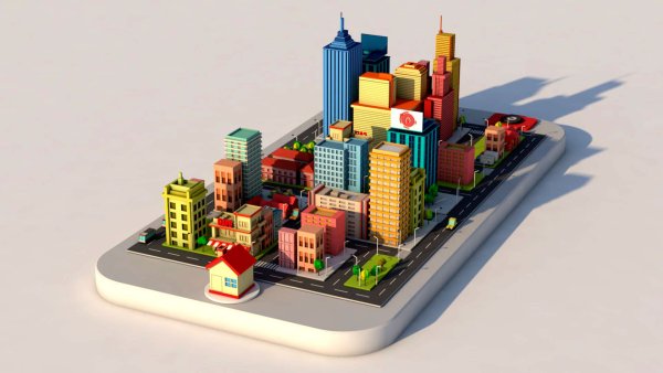 3d город Low Poly