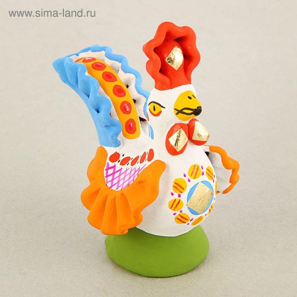 Роспись петушка Дымковская игрушка