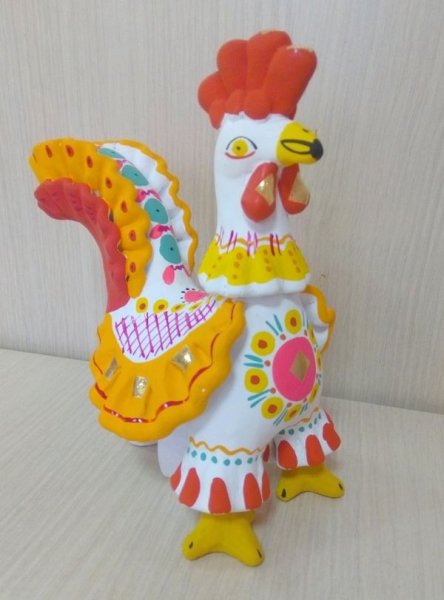 Дымковская игрушка петух нарисовать