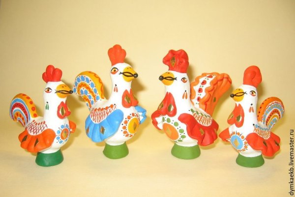 Дымковская игрушка петух рисунок