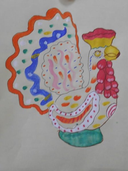 Дымковская птица индюк