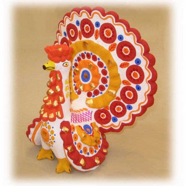 Дымковская роспись индюк