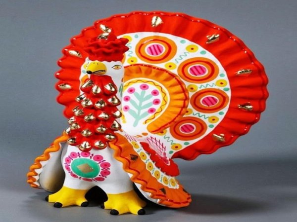 Лепка дымковской игрушки петух индюк