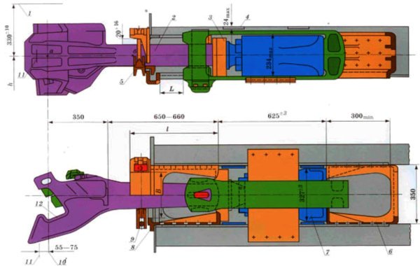 Назначение и устройство автосцепного устройства са-3.