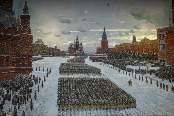 Константин Юон парад на красной площади