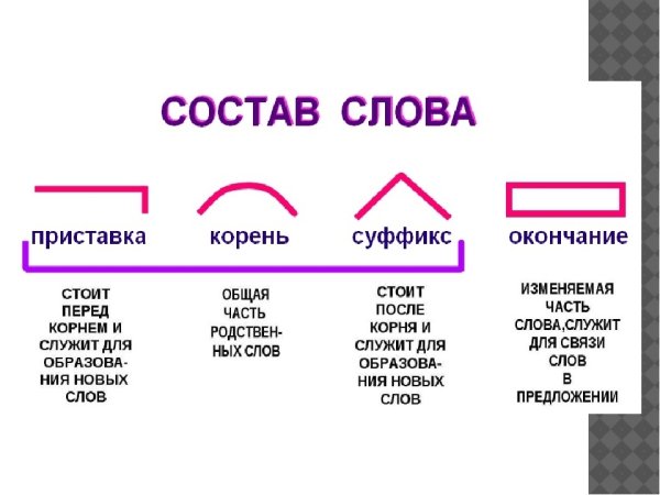 Правило состав слова для 2 класса по русскому языку
