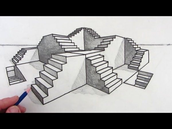 3д ступеньки рисунок
