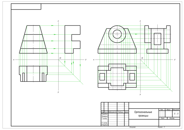 Инженерная Графика проекционное черчение задания