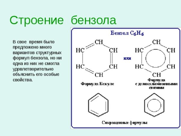Строение бензола схема