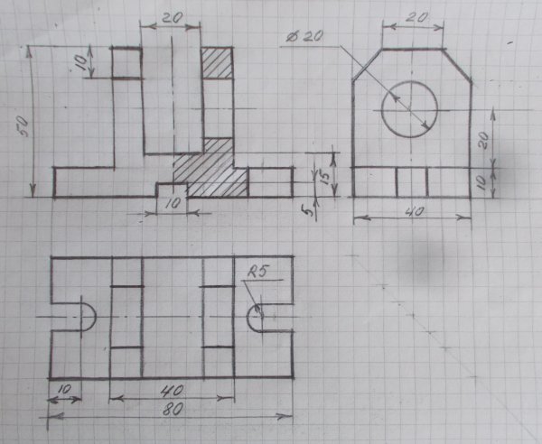 Корпус сталь черчение 8 класс вид сбоку