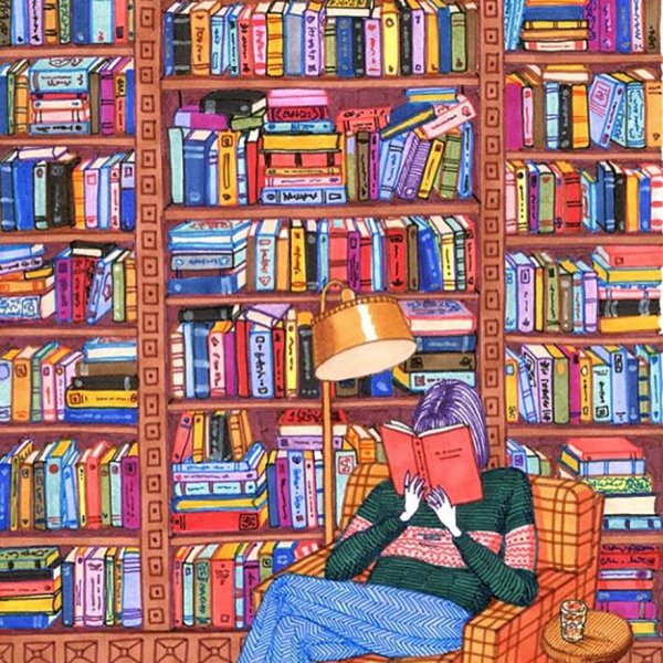 Чтение книг иллюстрация