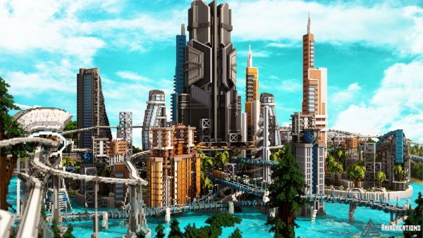 Minecraft город фантастический