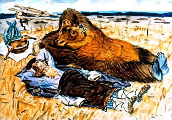 Картинка к сказке медведь половинщик