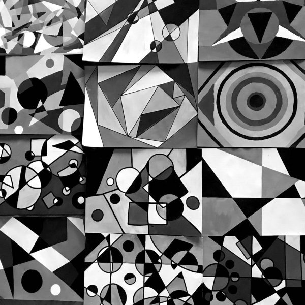 Абстрактная ахроматическая композиция