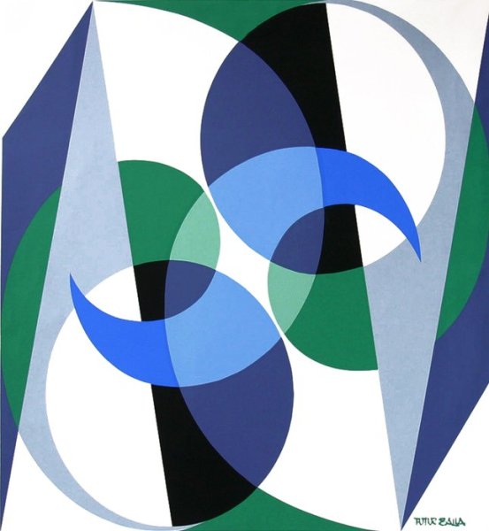 Композиция из геометрических фигур в цвете