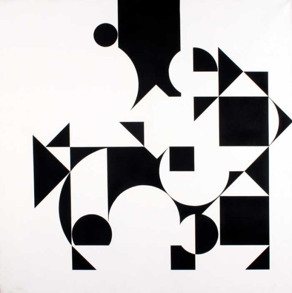 Монохромная композиция из геометрических фигур