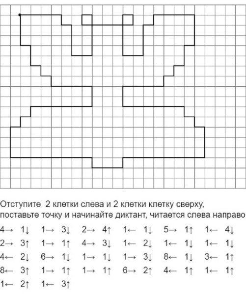 Графический диктант под диктовку для дошкольников