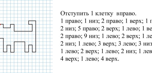 Графический диктант по клеточкам для дошкольников 6-7 под диктовку