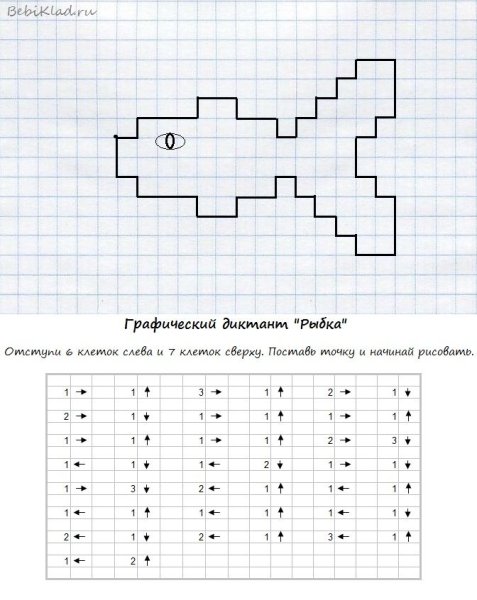 Графические диктанты для дошколят по клеточкам