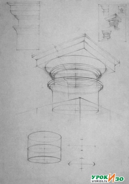 Капитель дорического ордера построение