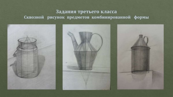 Сквозной рисунок предметов комбинированной формы