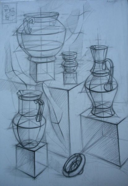 Академический линейно конструктивный натюрморт