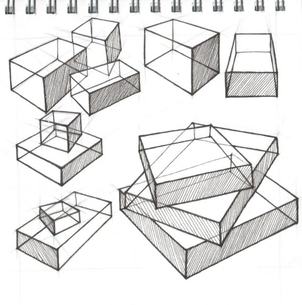 Кубы и параллелепипеды в перспективе