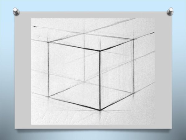 Куб в перспективе и сбоку
