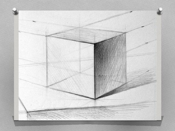 Куб карандашом