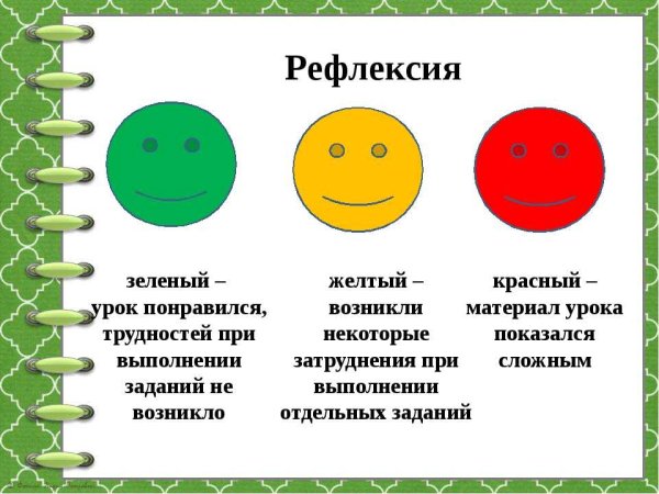 Рефлексия зеленый желтый красный