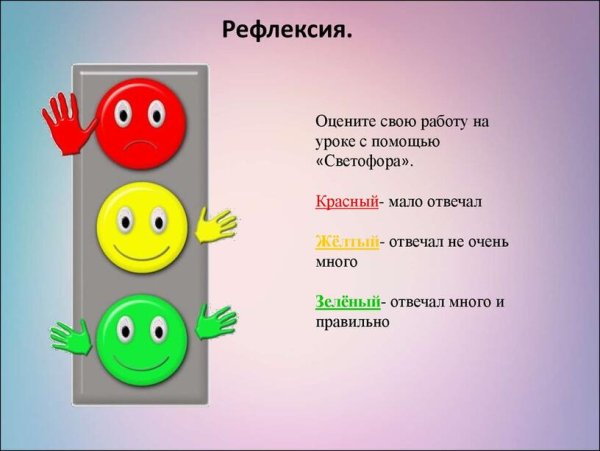 Рефлексия для детей 1 класса