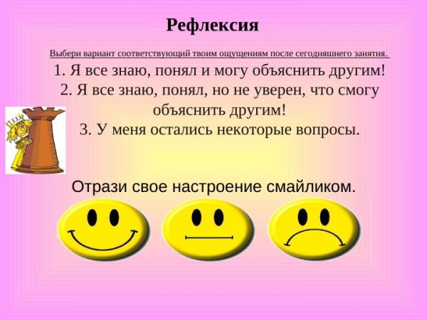 Рефлексия после занятия