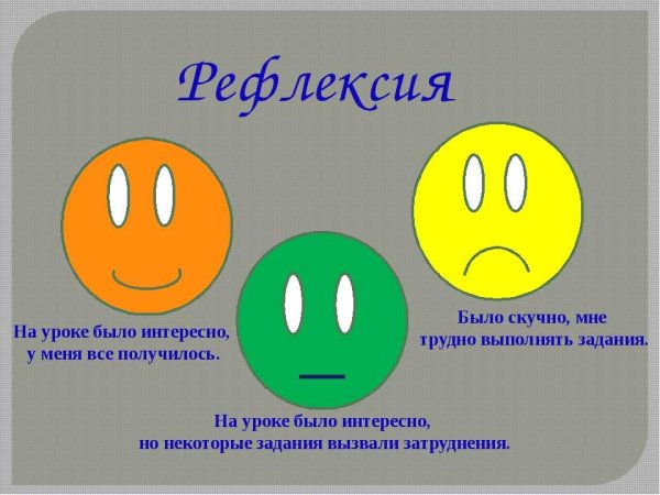 Рефлексия на уроке психологии