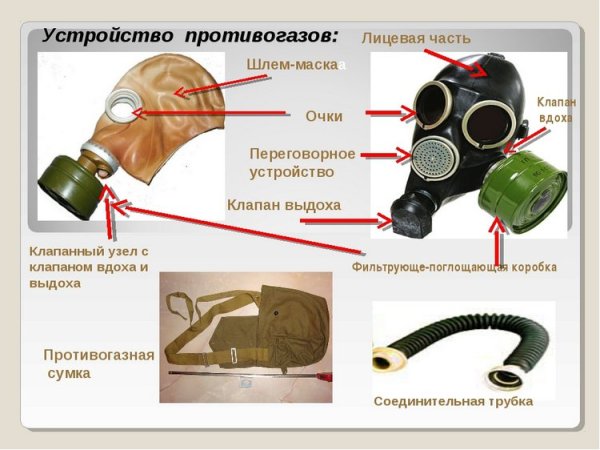 Фильтрующий противогаз ГП-5 состоит