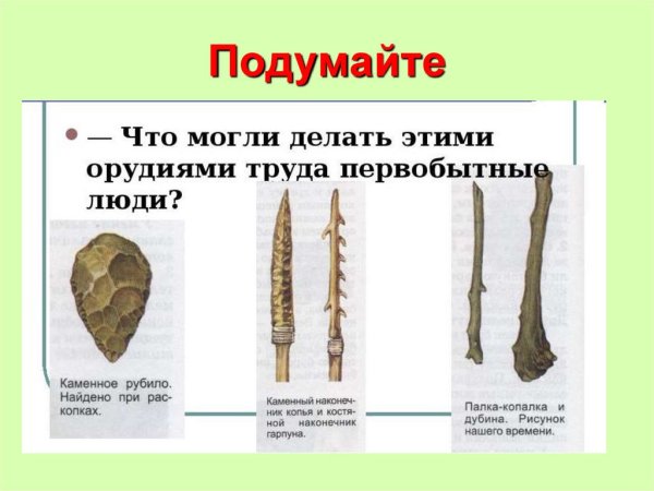 Орудия труда древних людей палка копалка