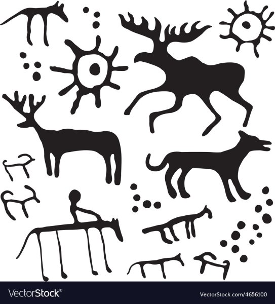 Петроглифы горный Алтай вектор